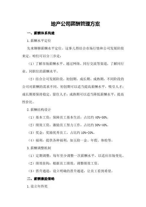 地产公司薪酬管理方案