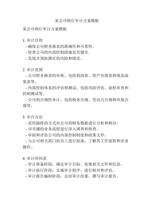 某公司例行审计方案模板