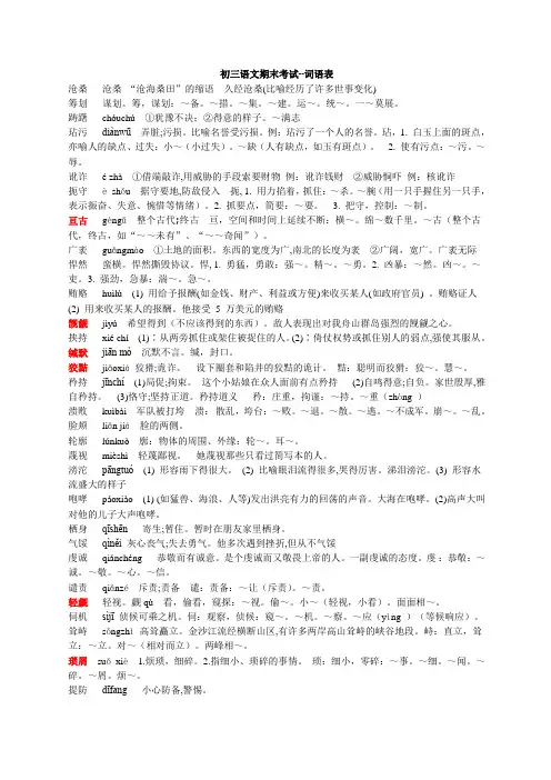 中考语文初三应知应会的词语表