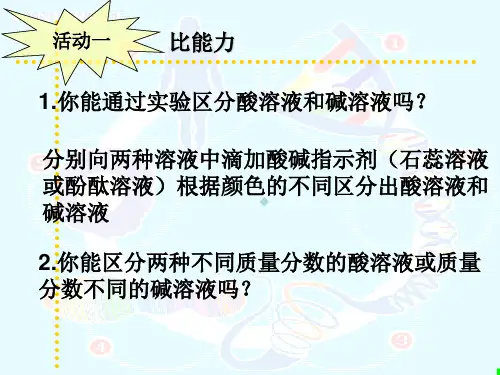 初三化学溶液的酸碱度PPT课件