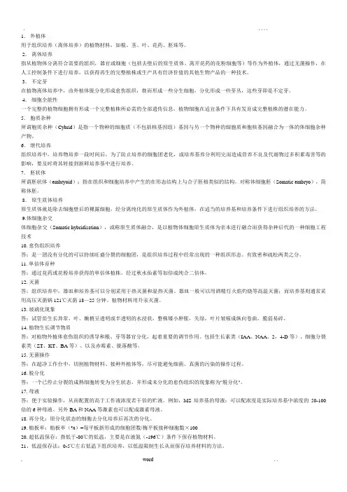 园艺植物离题培养