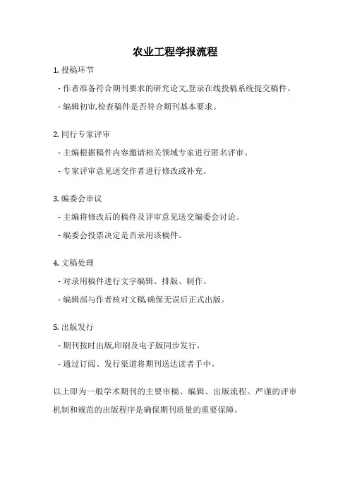 农业工程学报流程