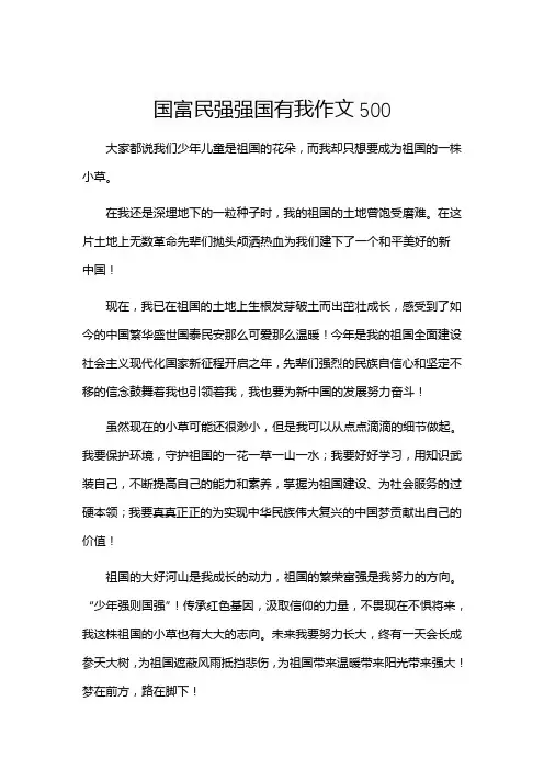 国富民强强国有我作文500