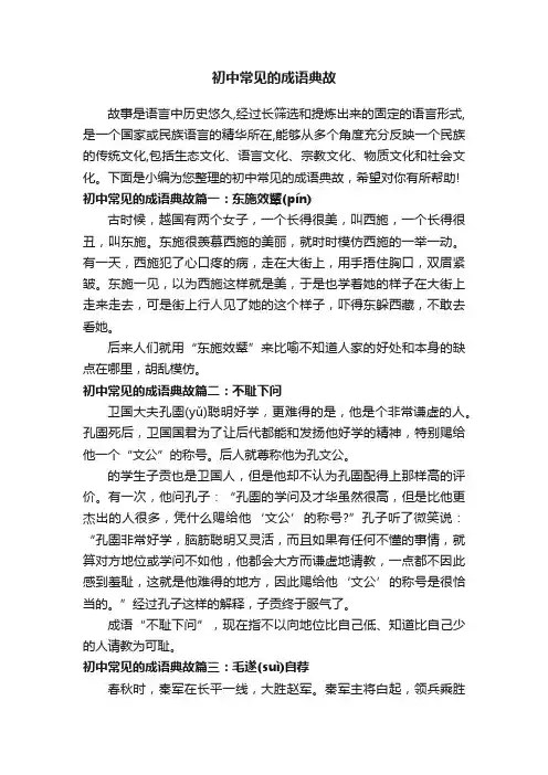 初中常见的成语典故