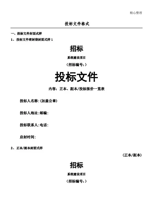 标准投标文件格式
