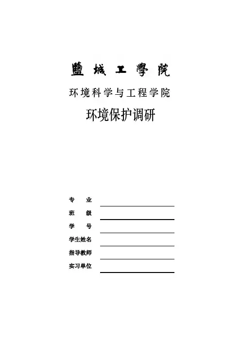 太湖水质调查的调研报告