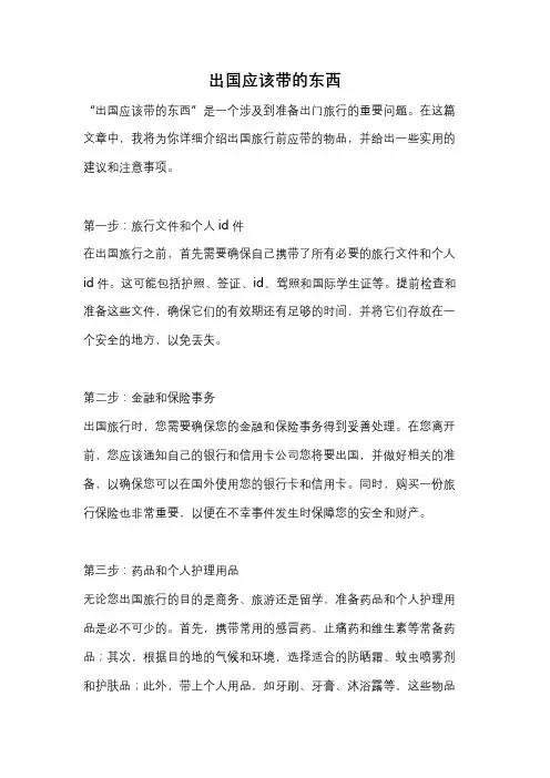 出国应该带的东西