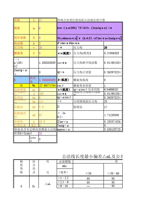 蜗轮蜗杆计算