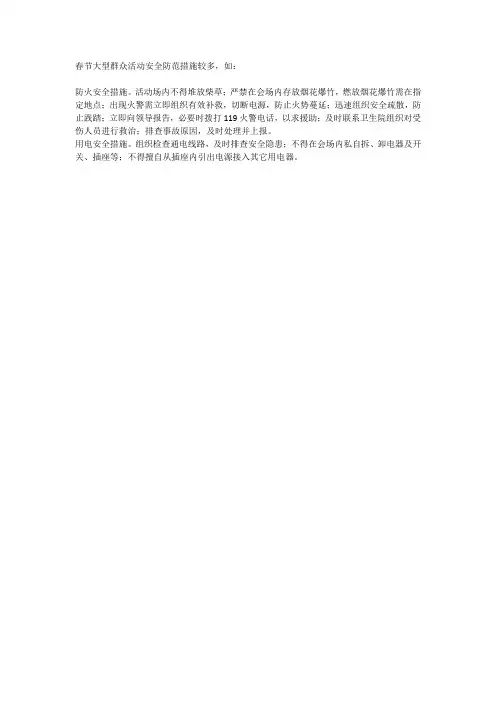 春节大型群众活动安全防范措施