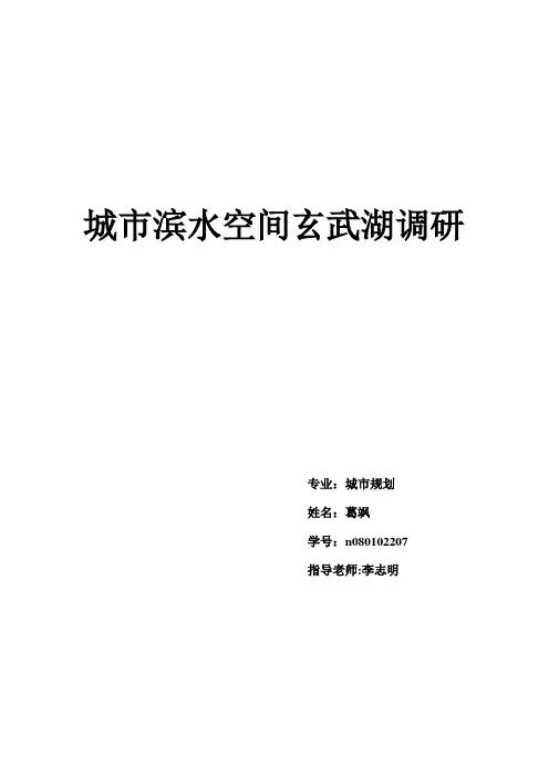 城市滨水空间玄武湖调研
