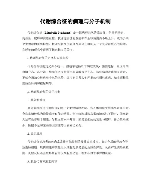 代谢综合征的病理与分子机制
