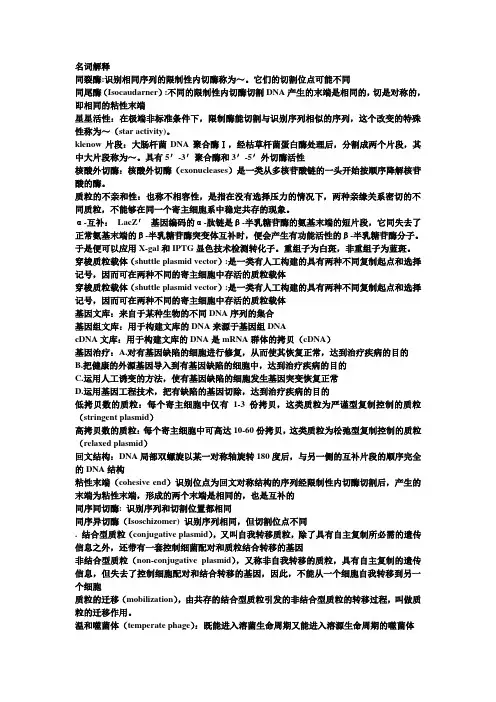 名词解释