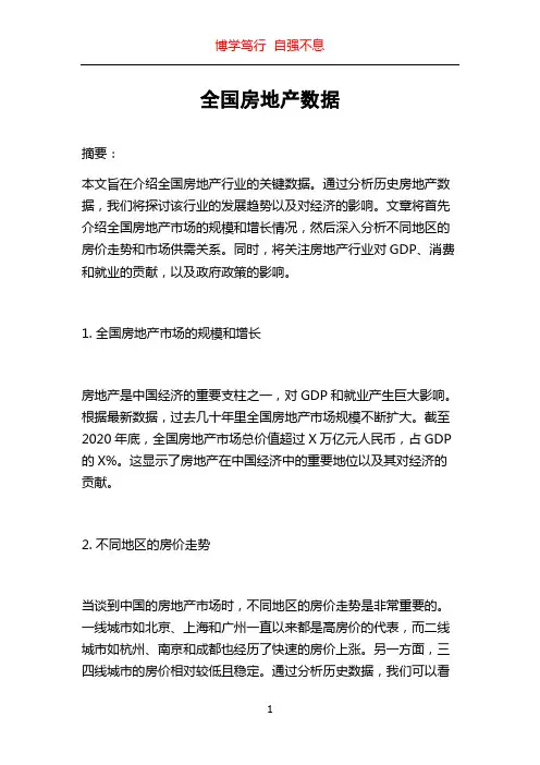 全国房地产数据