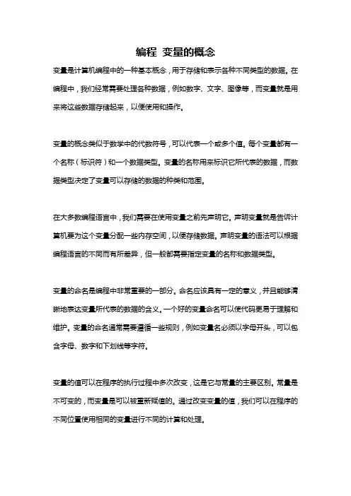 编程 变量的概念