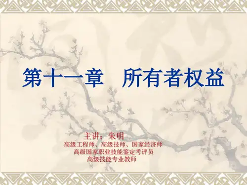 中级财务会计第11章   所有者权益(朱明zhubob