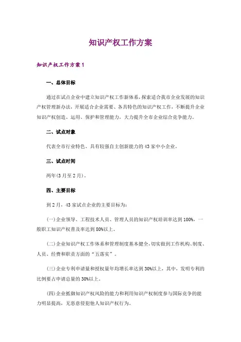 知识产权工作方案