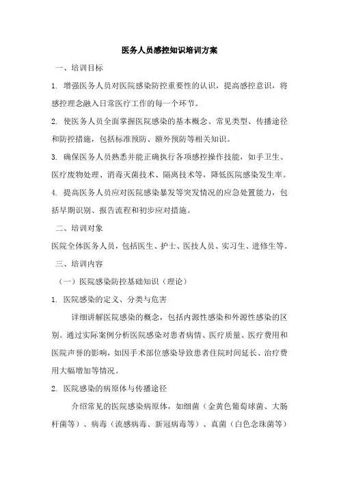 医务人员感控知识培训