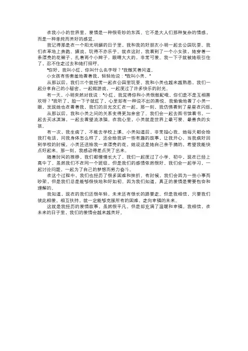 我经历的爱情故事
