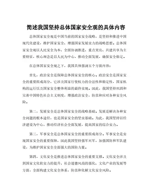 简述我国坚持总体国家安全观的具体内容