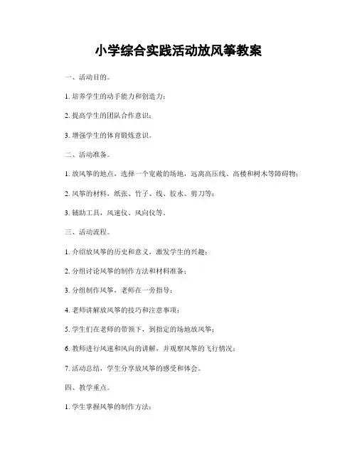 小学综合实践活动放风筝教案