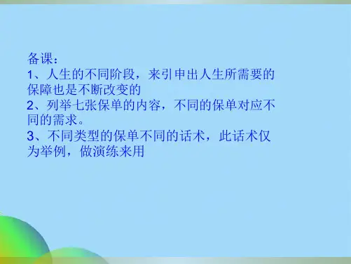 人生必备的七张保单(共27张PPT)