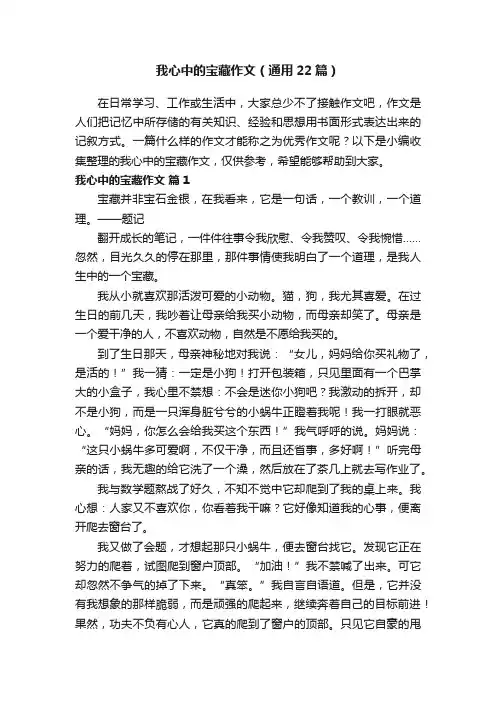 我心中的宝藏作文（通用22篇）