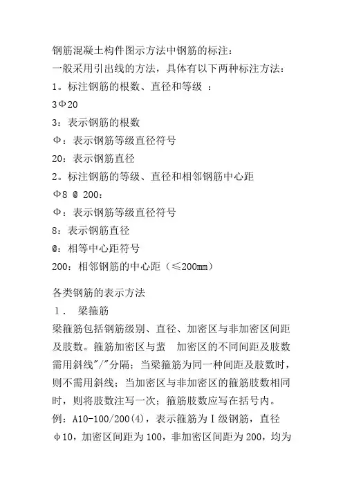 钢筋混凝土构件图示方法中钢筋的标注