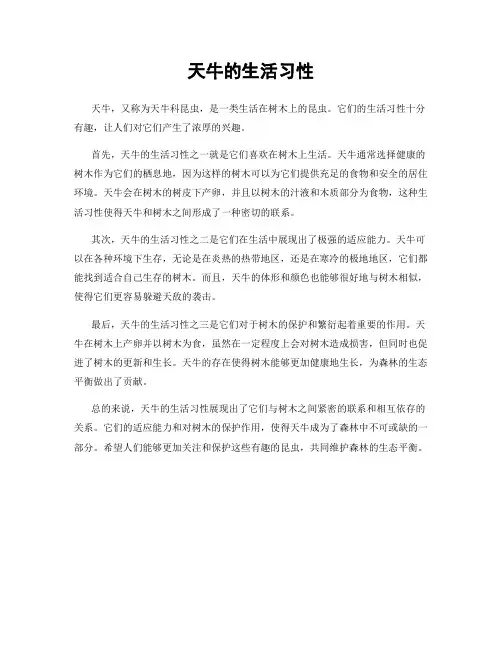 天牛的生活习性