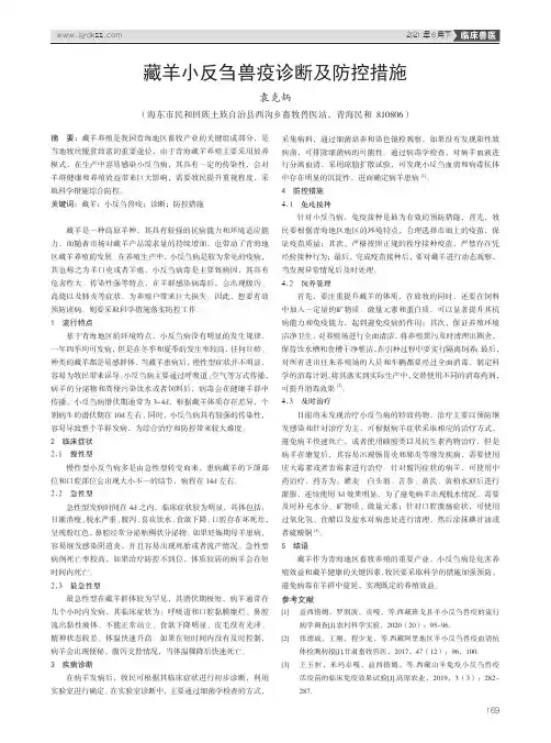 藏羊小反刍兽疫诊断及防控措施