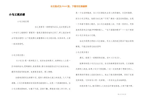 小马王观后感