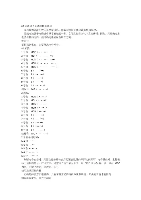 80米波和2米波的技术要领