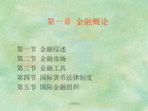 金融概论课件
