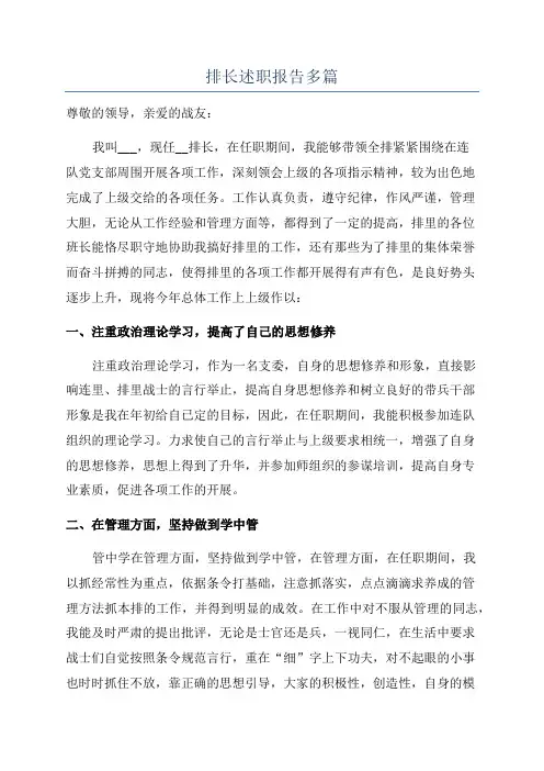 排长述职报告多篇