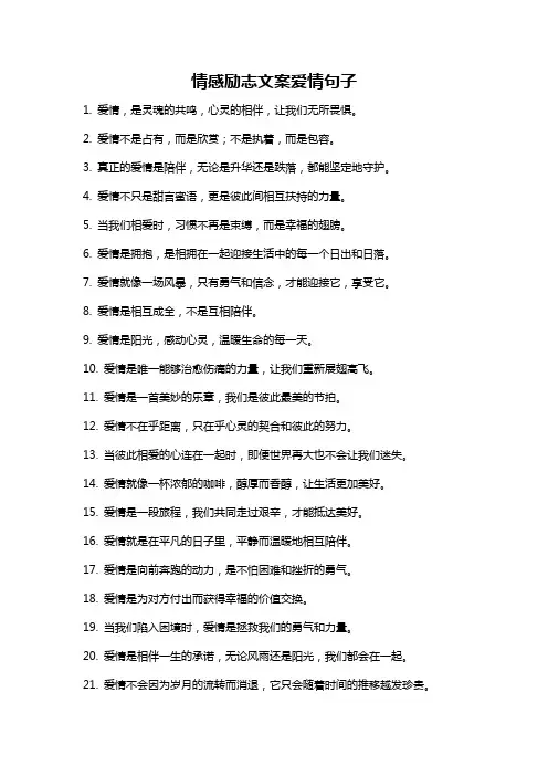 情感励志文案爱情句子