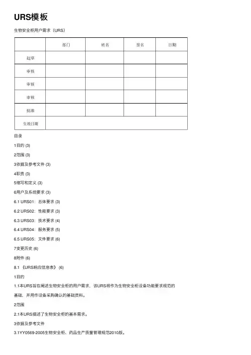 URS模板——精选推荐
