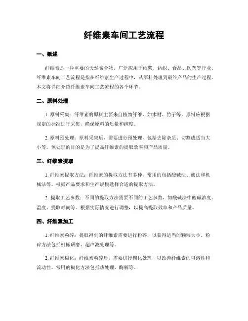 纤维素车间工艺流程