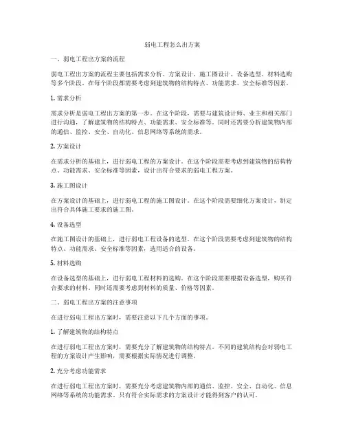 弱电工程怎么出方案
