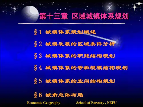 第13章 区域城镇体系规划