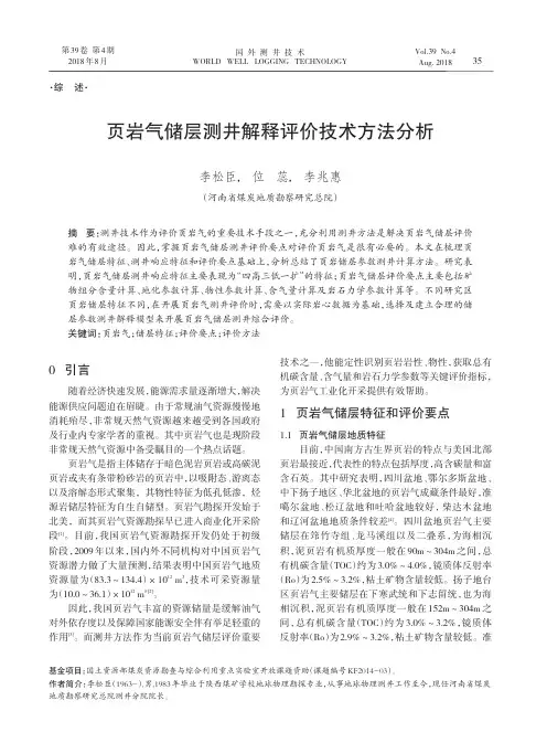页岩气储层测井解释评价技术方法分析