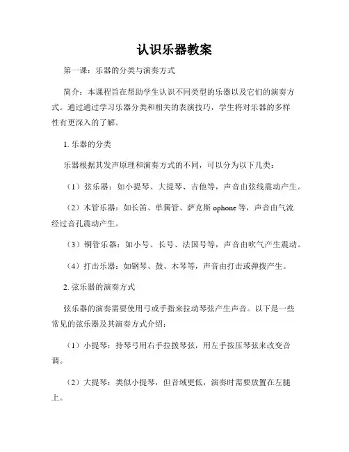 认识乐器教案