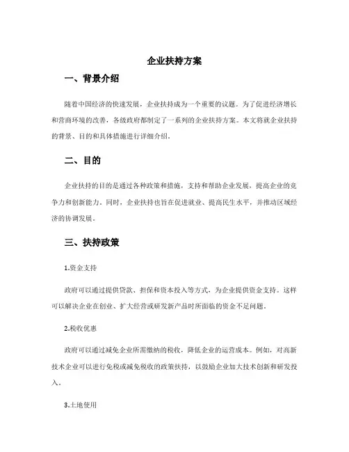 企业扶持方案