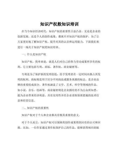 知识产权般知识培训