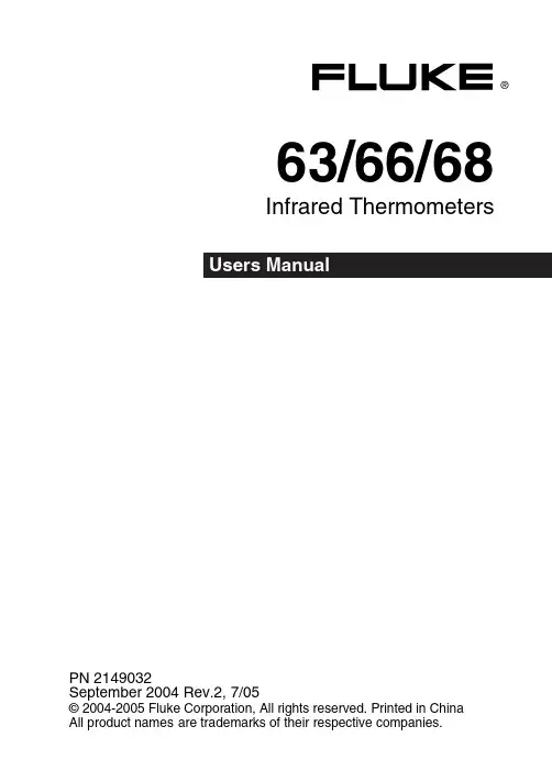 FLUKE 63 66 68 Infrared Thermometers Users Manual