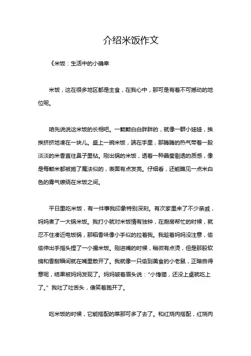 介绍米饭作文