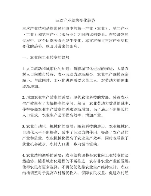 三次产业结构变化趋势