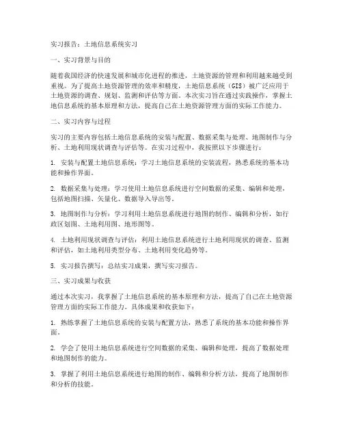 土地信息系统实习报告