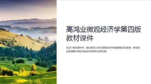 高鸿业微观经济学第四版教材课件