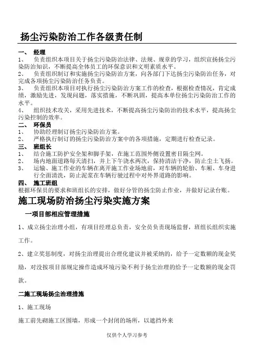 扬尘污染防治责任制