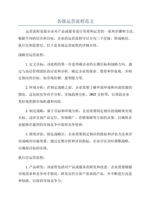 各级运营流程范文