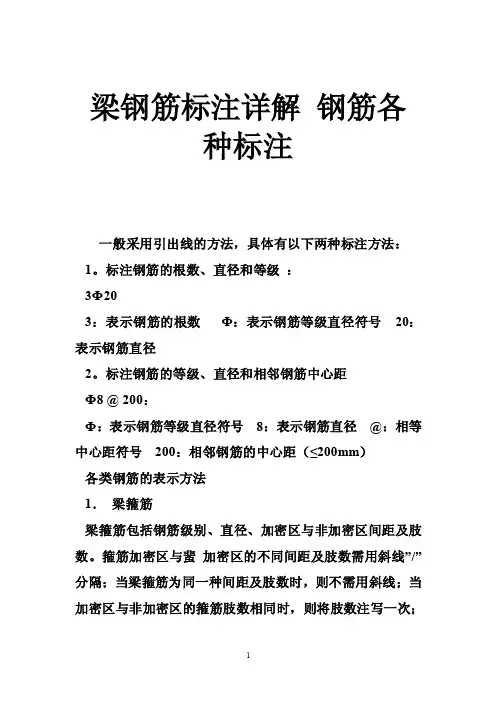梁钢筋标注详解钢筋各种标注